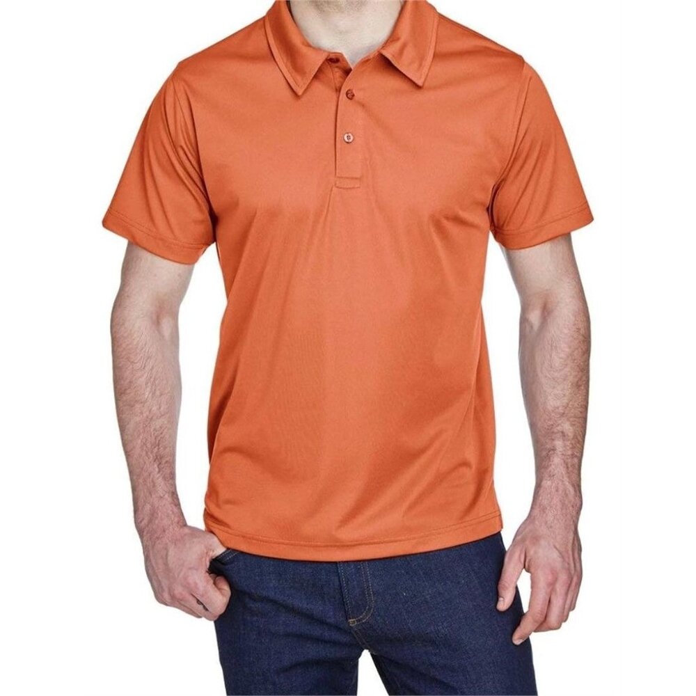 Orange Golf Polo Shirt Mens 2XL Team 365 Sport Short Sleeve Polyester Spandex
